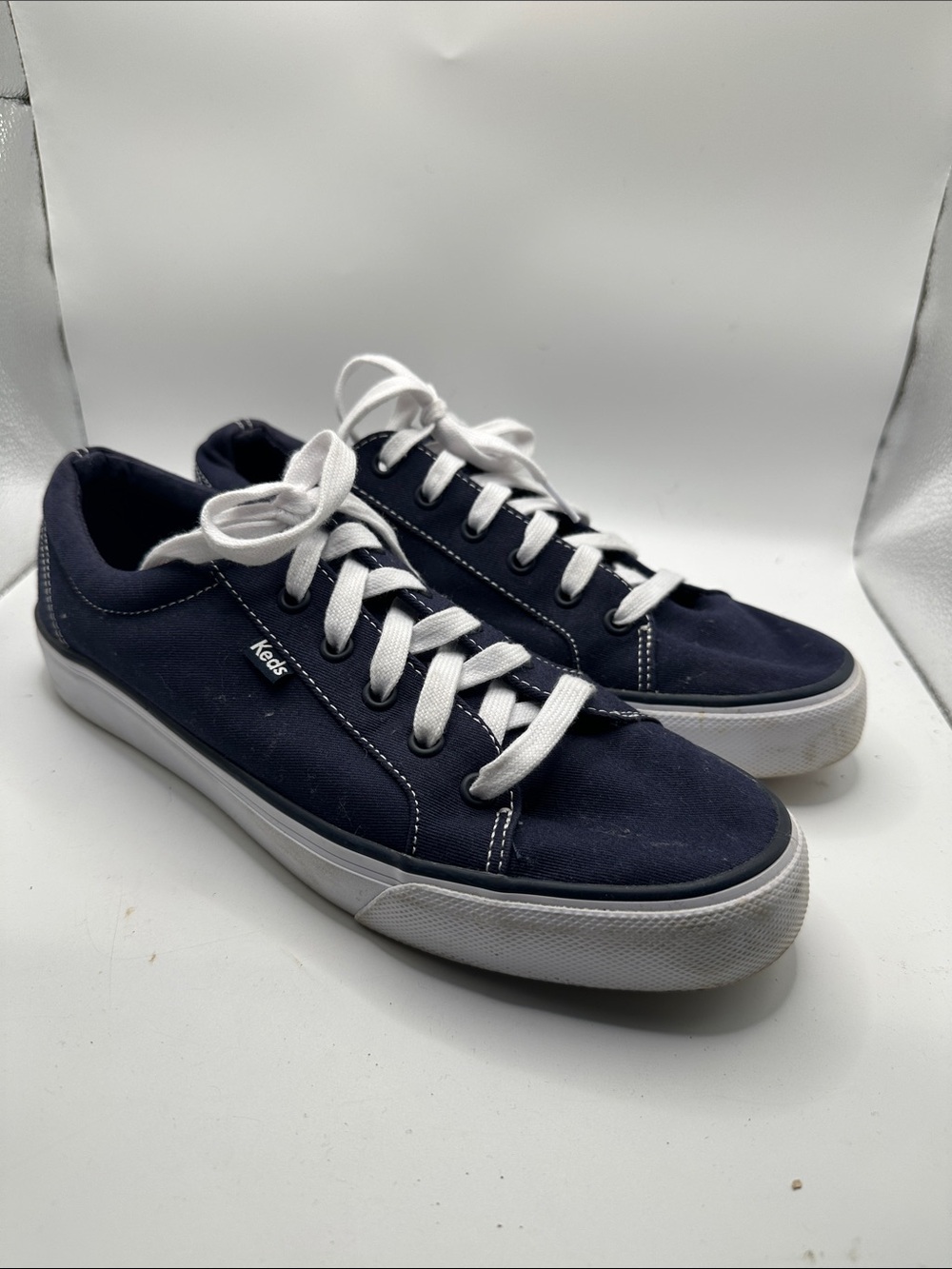 Keds Navy and White Canvas Low-Top Sneakers size 11